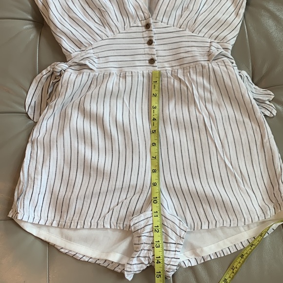 Main Strip Black & White Striped Romper - Picture 8 of 9